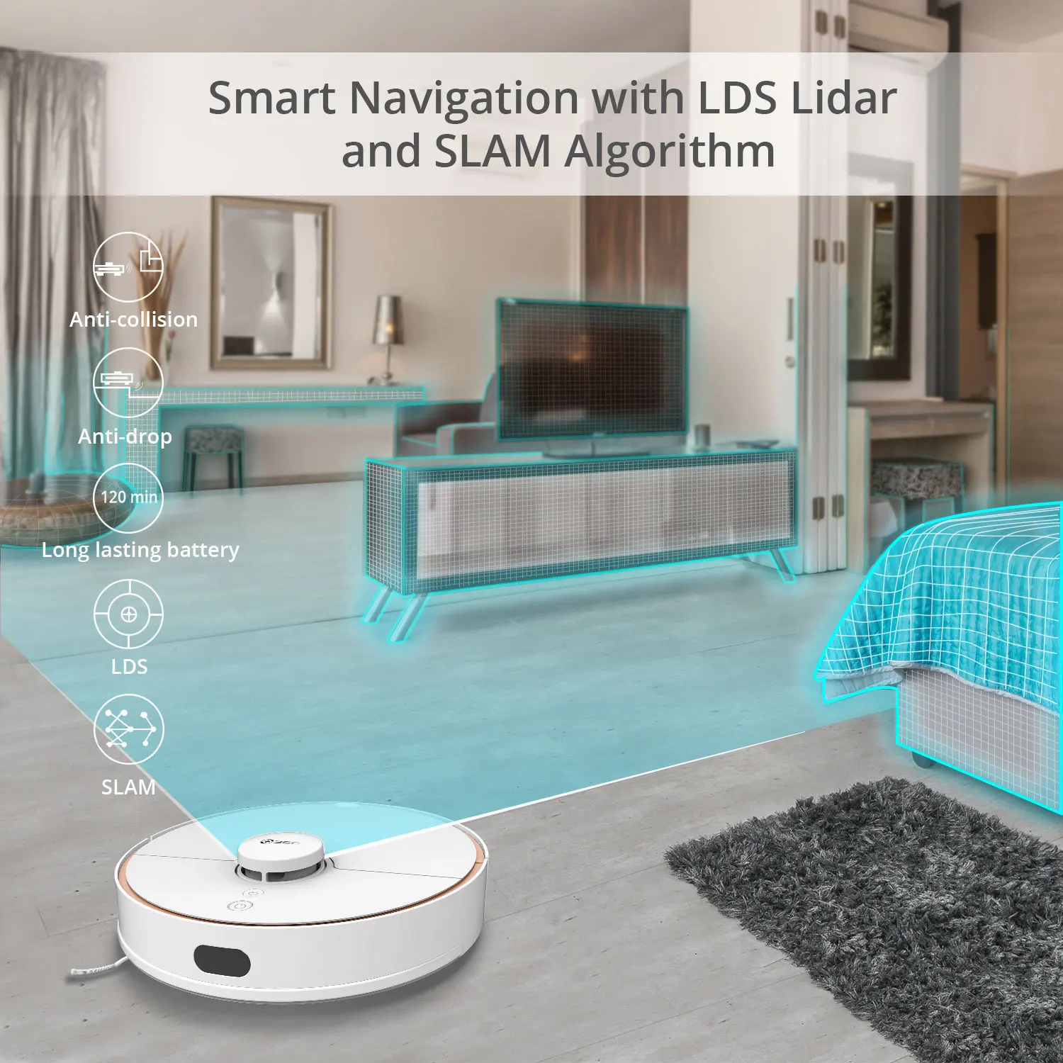 Price New 360 S7 Robot Vacuum Cleaner For Home Laser Navigation with SLAM Route Planning App Remote Control Suction Mopping robot