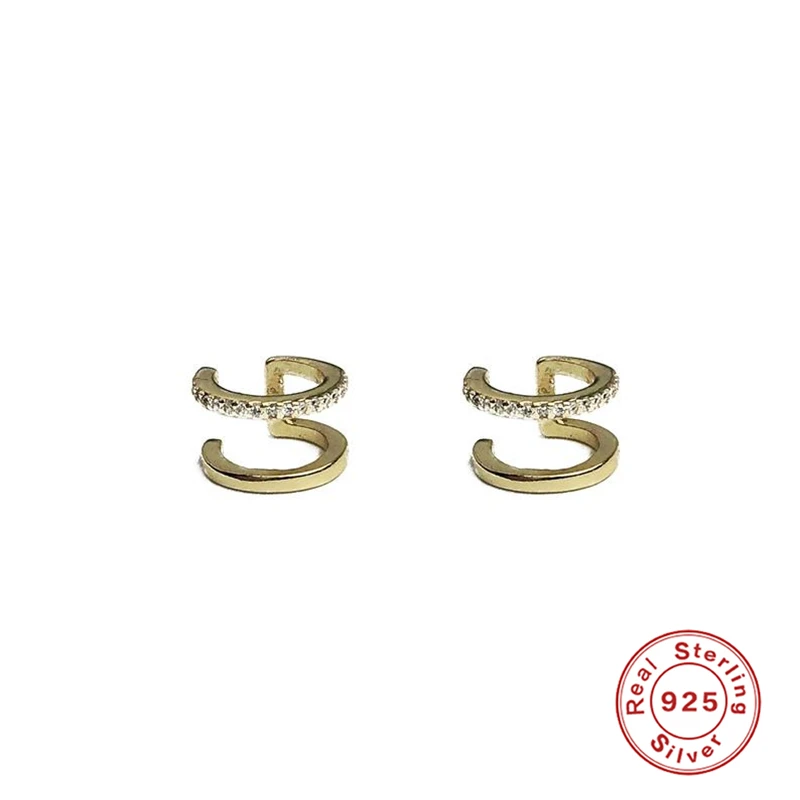 925 пробы серебряные серьги для женщин золотые маленькие циркониевые серьги для девушек Ушная кость шпилька-Сережка для пирсинга женские кисточки aretes R5 - Окраска металла: Shape 1