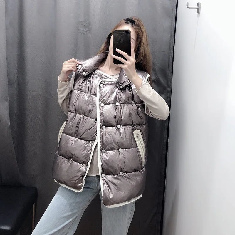 

Quality-2019 Autumn & Winter Women's European And American Streets Cool Stand Collar Jacket Two-color Waistcoat
