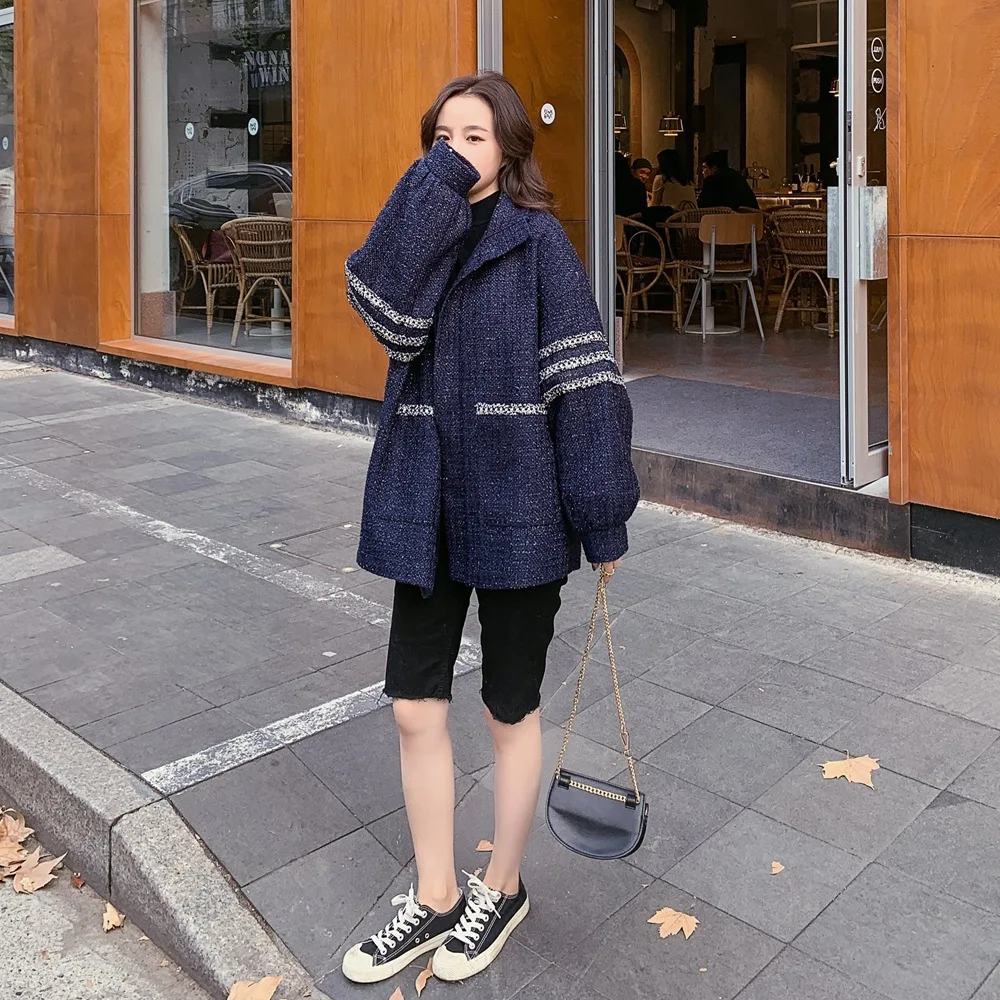 

Photo Shoot 2020 Spring New Style Fashionable WOMEN'S Dress Retro Graceful Webbing Sequin in Tweed Thin Short Coat