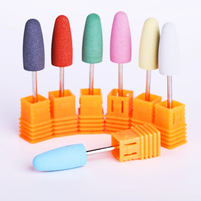 

10×24mm Silicone Nail Drill Machine Red White Yellow Beauty Colors Nail File Tool Electric Nail Art Replacement Design Tools