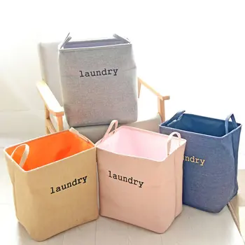 

Thickened Storage Boxs Desktop Storage Box Solid Color Letter Organizer Cotton Linen Sundries Dirty Clothes Storages Basket