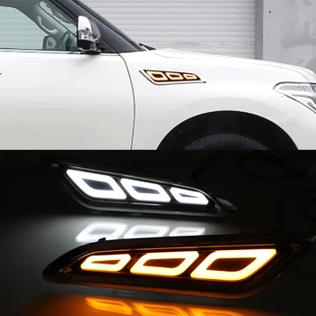 

Car Flashing 2Pcs LED Daytime Running Light For Infiniti QX80 2011-2017 Car Fender Side Lamp Turning Signal Light 12V DRL Bulb