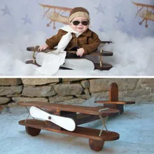 Реквизит для детской фотосъемки, позирующий реквизит, мини деревянный самолет, аксессуары для детской фотосъемки, ретро самолет, сто дней, креативный реквизит для фотосъемки