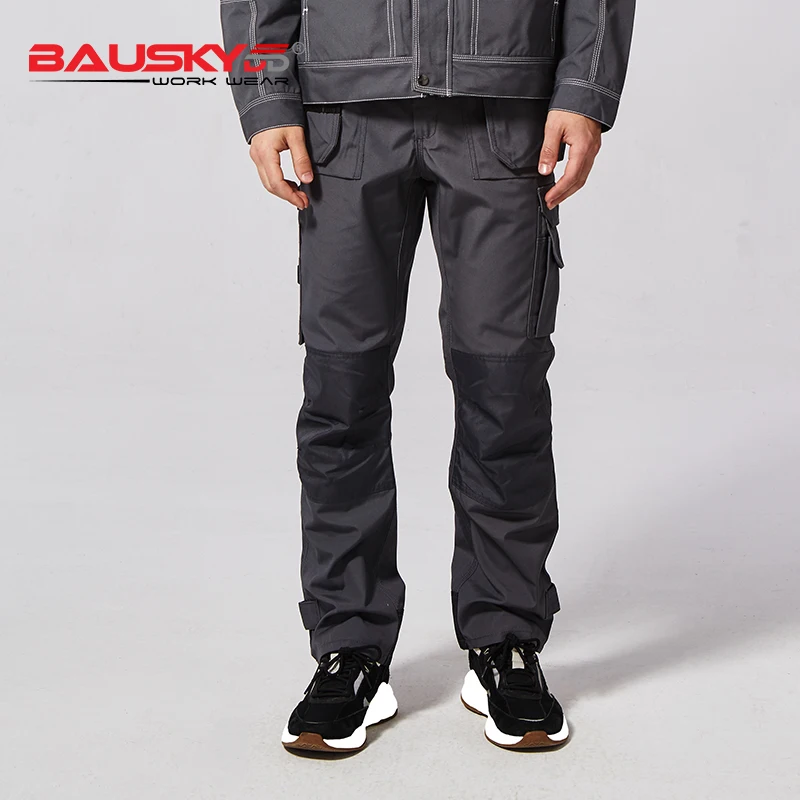 BauskyddB131 Men's Workwear Clothes Autumn Work pants winter Working Pants Multi-Tool pockets Trousers black free shipping |