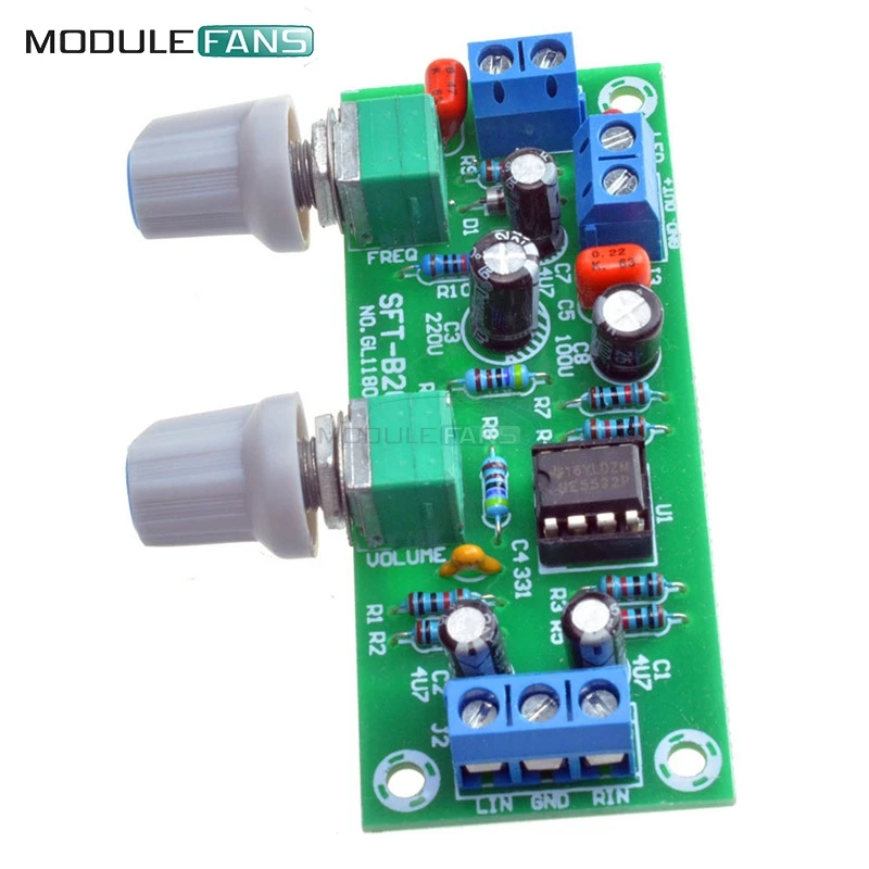 DC 12 V-24 V с низким уровнем фильтром нижних частот NE5532 сабвуфер процесс предусилитель плата электросхема Интегральные схемы