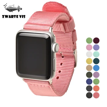 

New Nylon for Apple Smart Watch Band Strap 4 3 2 1 Case Silver Stainless Steel Buckle for Apple Watch Strap 38mm 40mm 42mm 44mm