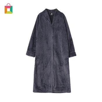 

Winter Warm Flannel Thickening Sleepwear Solid Color Lengthened Couple Homewear Glittery