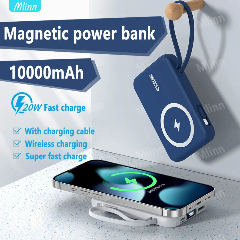 10000mAh 20W Fast Charger Magnetic Wireless Power Bank Mobile Phone For iPhone12 13 Pro Max powerbank External auxiliary battery