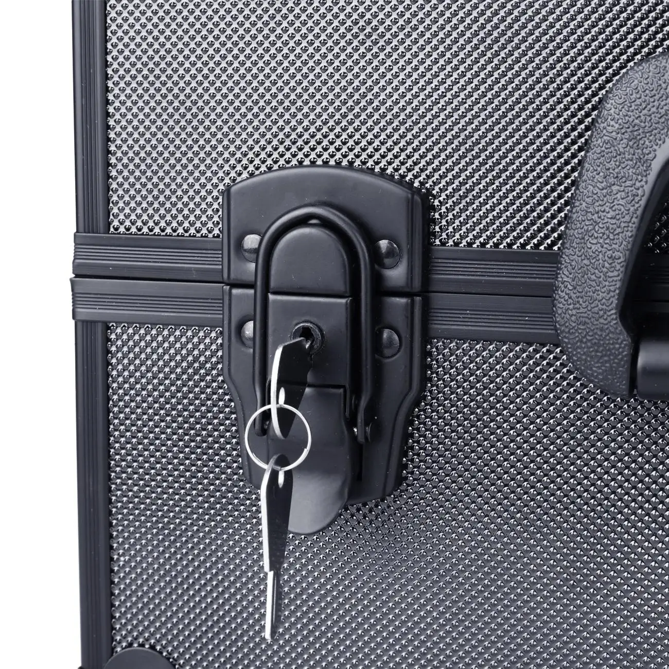 Case de Maquiagem Case de Trem de Jóias Organizador de Cosméticos Caixa com Camadas Bolsa de Jóias Alumínio Preto Profissional Portátil Case Lockable 6 de cosméticos caixa com camadas lockable saco de jóias