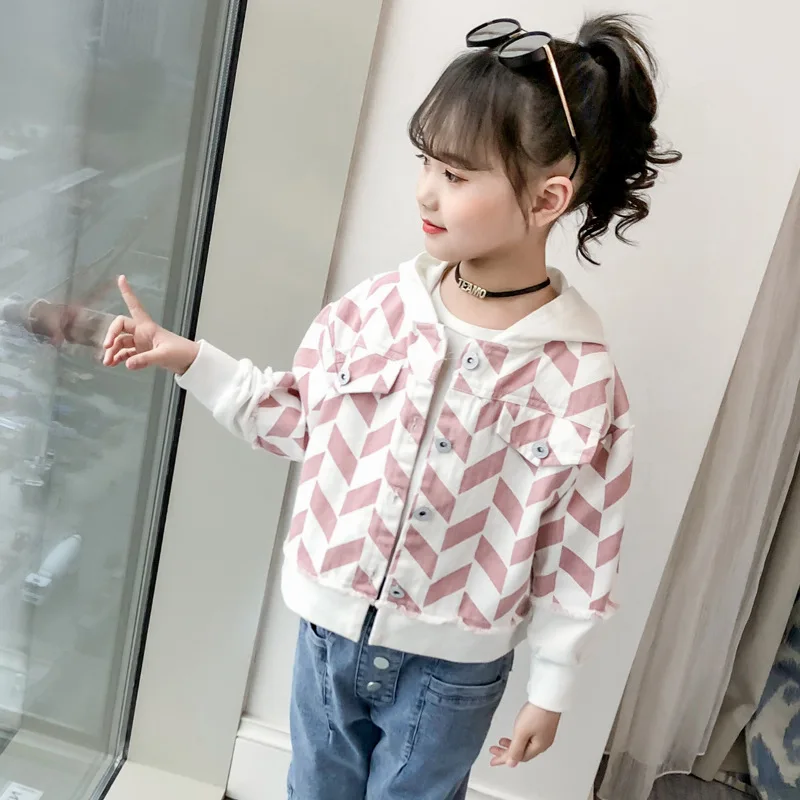 

Girls Rhombus Jacket Autumn 2019 New Style GIRL'S Big Boy Jacket Spring Childrenswear a Generation of Fat