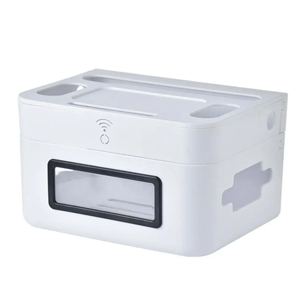 White Drawer Design Wifi Router Storage Box Patch Board Socket Holder Wall Mounted Storage Organizer Cable Storage Box Home Decor - Цвет: White