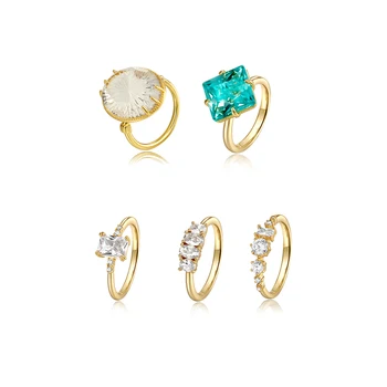 

Light Luxury Design Crystal Stone Vintage Ring Fashion Net Red Ring Female