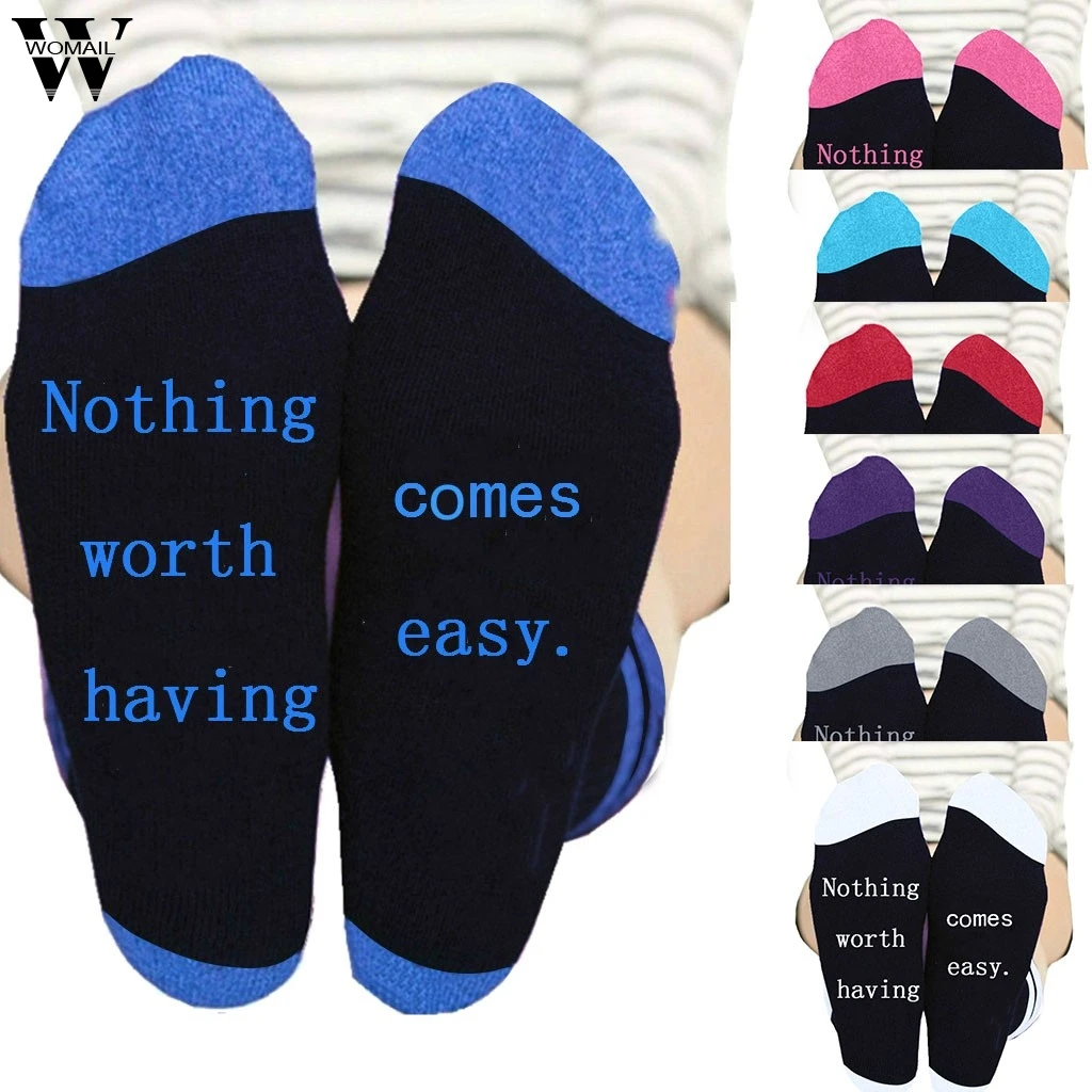 Новинка; унисекс; забавные повседневные носки с буквенным принтом; 1 пара; модные мягкие хлопковые носки средней длины; удобные теплые носки