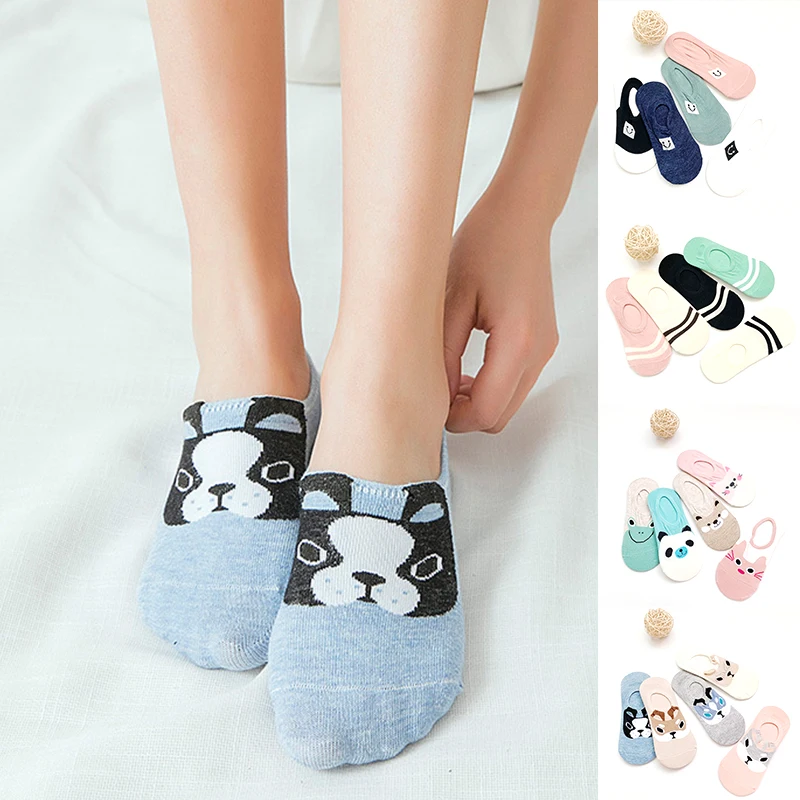 5 пар/уп. мягкие женские короткие носки домашние тапочки милые носки с героями мультфильмов дышащие эластичные носки-тапочки Sokken Skarpetki Calcetines