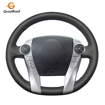 

Handsewing BlackGenuine leather Car Steering Wheel Covers Wrap for Toyota Prius 30(XW30) 2009-2015 Prius C(US)2012-2017