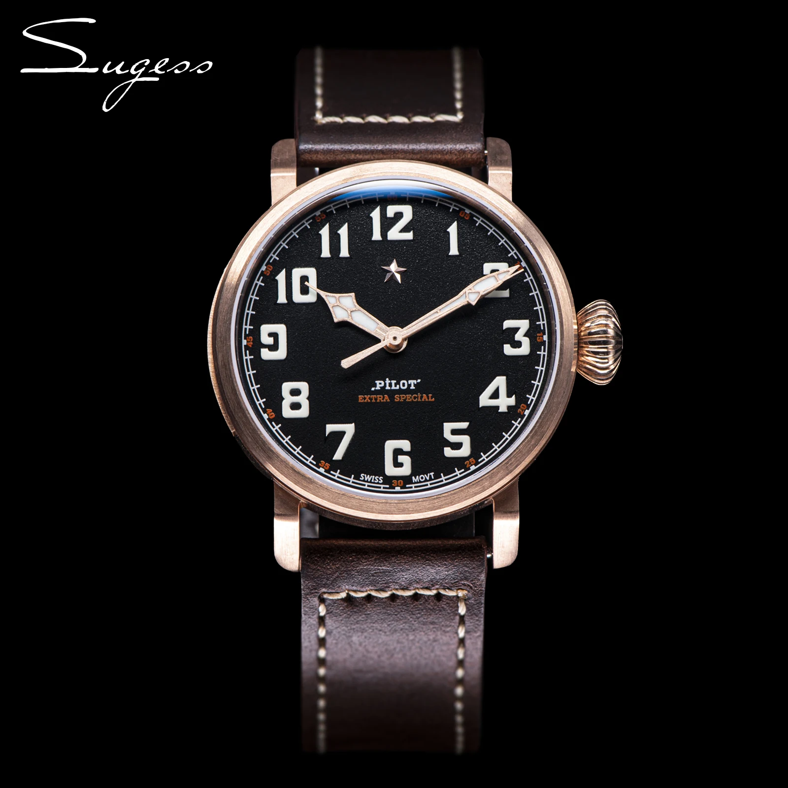 Часы-пилот Seagull 2130 с автоматическим механизмом роскошные часы Германия CuSn8