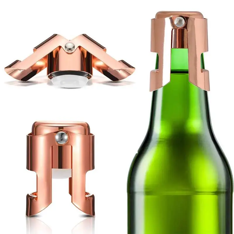 Stainless Steel Professional Sparkling Champagne Wine Bottle Sealer Stopper Cork 