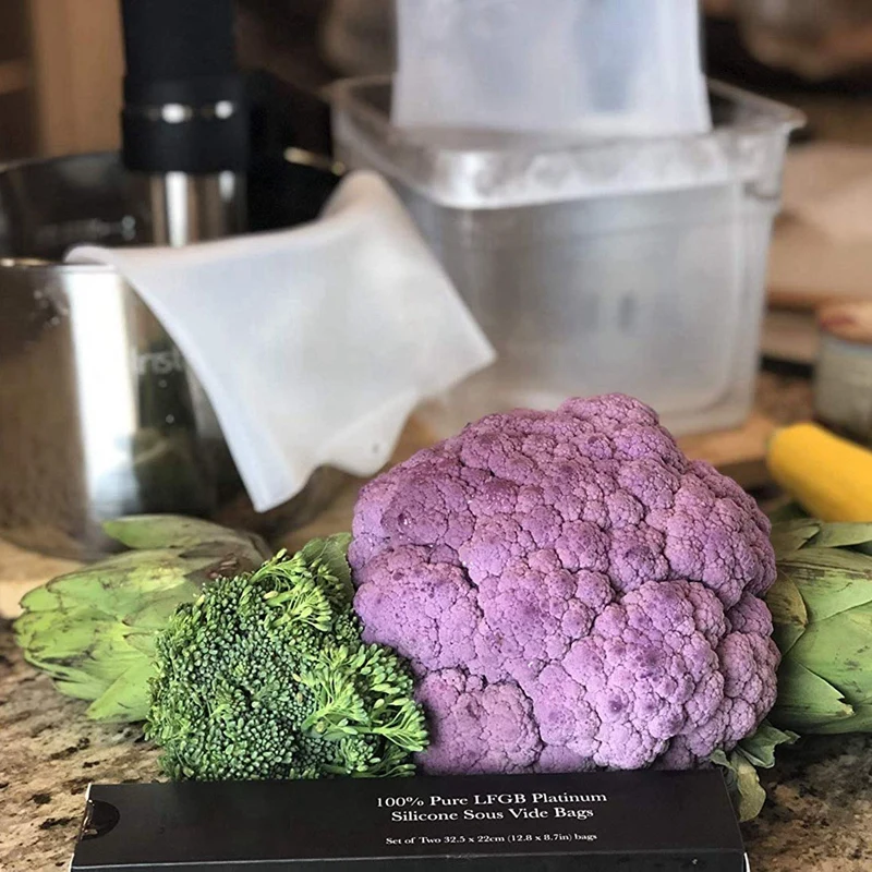 Мода-2 Упаковки Премиум Многоразовые большие кухонные силиконовые Sous Vide сумки сохранения свежести Эко-дружественных продуктов хранения погружения Cir