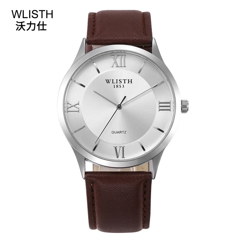 

Watch Man Simple Measuring Circle Dial Men's Leather Belt Waterproof Quartz Watch Customizable Processing