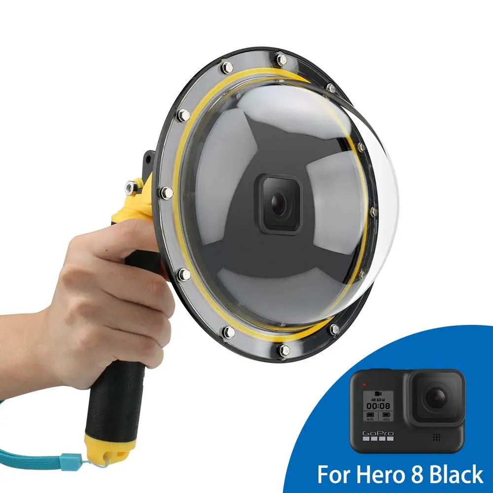 Аксессуары для GoPro Hero 8 черный подводный 6 дюймов Дайвинг купол порт с водонепроницаемым чехлом чехол+ плавающая поплавок ручка+ триггер
