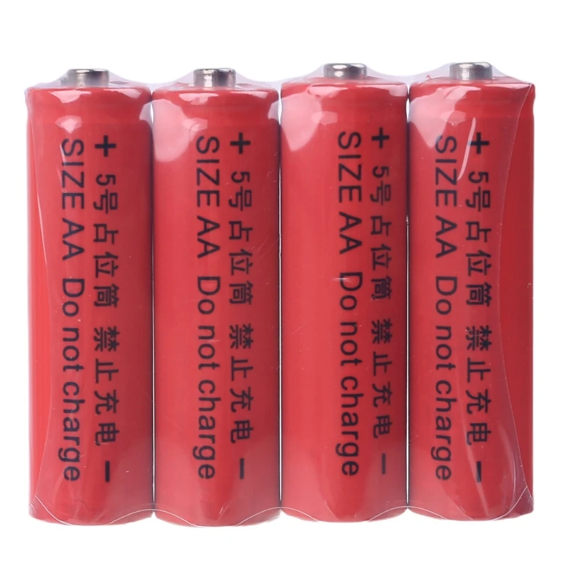 4Pcs No Power AA 14500 LR6 Dummy Fake Battery Setup Shell Placeholder Cylinder Conductor for AA Battery Eliminator and more dummy battery placeholder