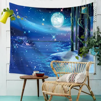 

Blue sky Cloud Sleeping pad wall Tapestry Large Polyester Traveling Camping Yoga Beach throw Tapestry