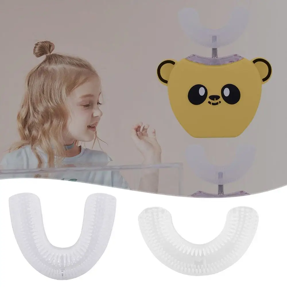 Водонепроницаемый дизайн u-образный детский силиконовый 360 градусов звуковая автоматическая электрическая зубная щетка отбеливающая зубная щетка