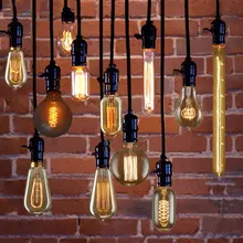 40 Вт винтажная лампа Эдисона E27 E14S с вольфрамовой нитью, лампа накаливания, светильник, Рождественский Декор, Домашний Светильник, Подвесная лампа