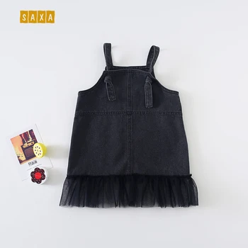 

Girls vest straight dress spring and autumn new children's clothes children's denim vest dress kids dresses for girls