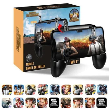 

W11+All in One Mobile Gaming Game Pad Fortnit Free Fire PUBG Mobile Game Controller PUBG Gamepad Joystick Metal L1 R1 Trigger