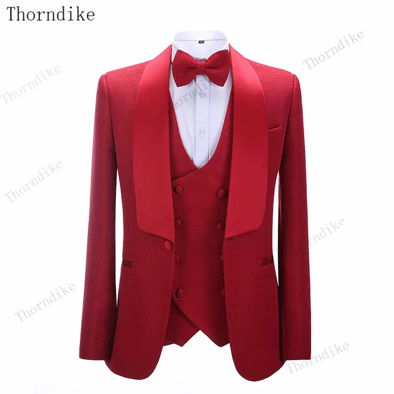 Suit Men Thorndike 3 Piece Formal Business Blazer Best Man Groom Wedding Tuxedo Jacket Vest Pants