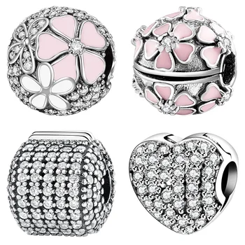

Designer 925 Sterling Silver Bracelet Floating Charms Beads Fit Pandora Original Bracelets for Women Necklace Womens Jewelry