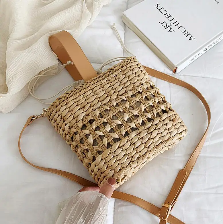

AIMIYOUNG Straw Bucket Crossbody Bag For Women Messenger Bags Small Shoulder Bags Women Tote Handbag Bolsa Feminina Bolsos Mujer