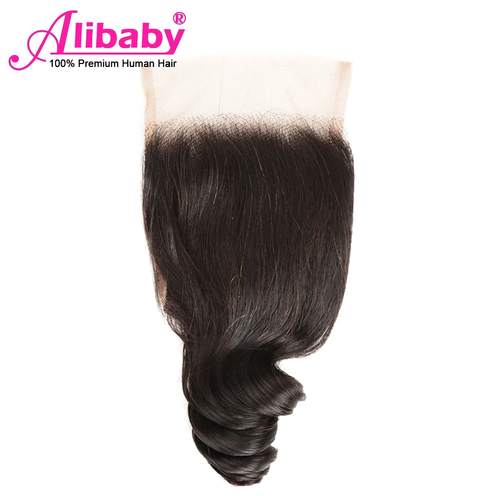 Alibaby, перуанские волосы, 3 пряди, с застежкой, не Реми, свободные волнистые пряди, натуральный цвет, человеческие волосы, пряди с застежкой