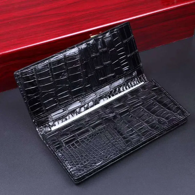 Men's Alligator Belly Long Wallet and Long Credit Card Holder