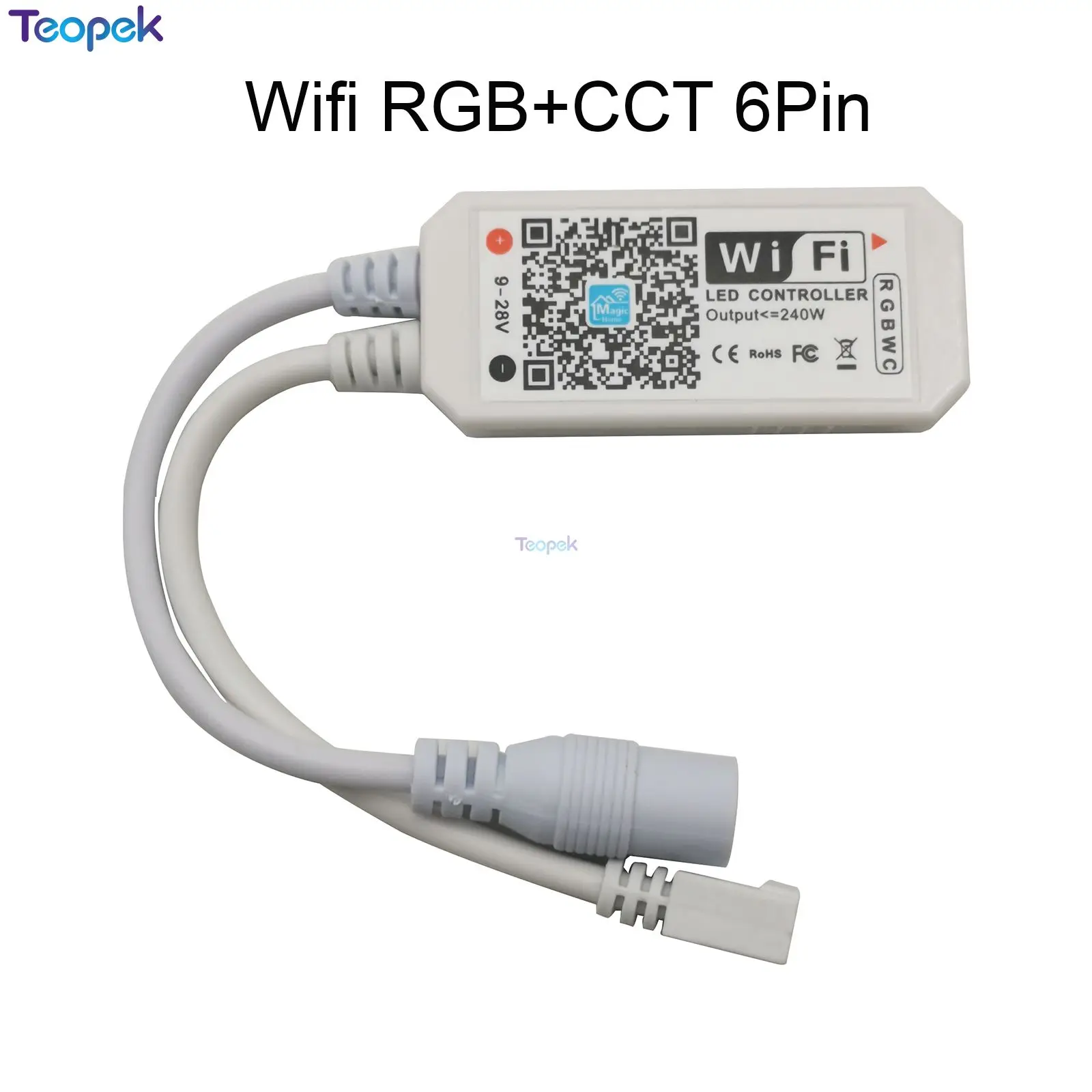 Magic Home Беспроводной Wi-Fi контроллер, RGB/RGBW IR RF светодиодный контроллер для WS2811 WS2812B Пиксельная Светодиодная лента DC5V 12 в 24 В - Цвет: WiFi RGBCCT