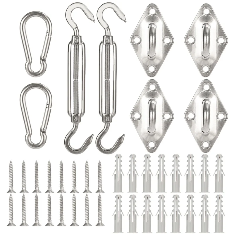 

1 Set Stainless Steel Triangle Tent Sun Shade Sail Fixing Part Home Garden Sun Sail Awning Tent Installation Tool Accessories