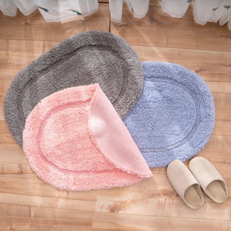 

Nordic carpet cotton bathroom doormat doormat home bedroom bedside carpet bathroom absorbent elliptical footrest