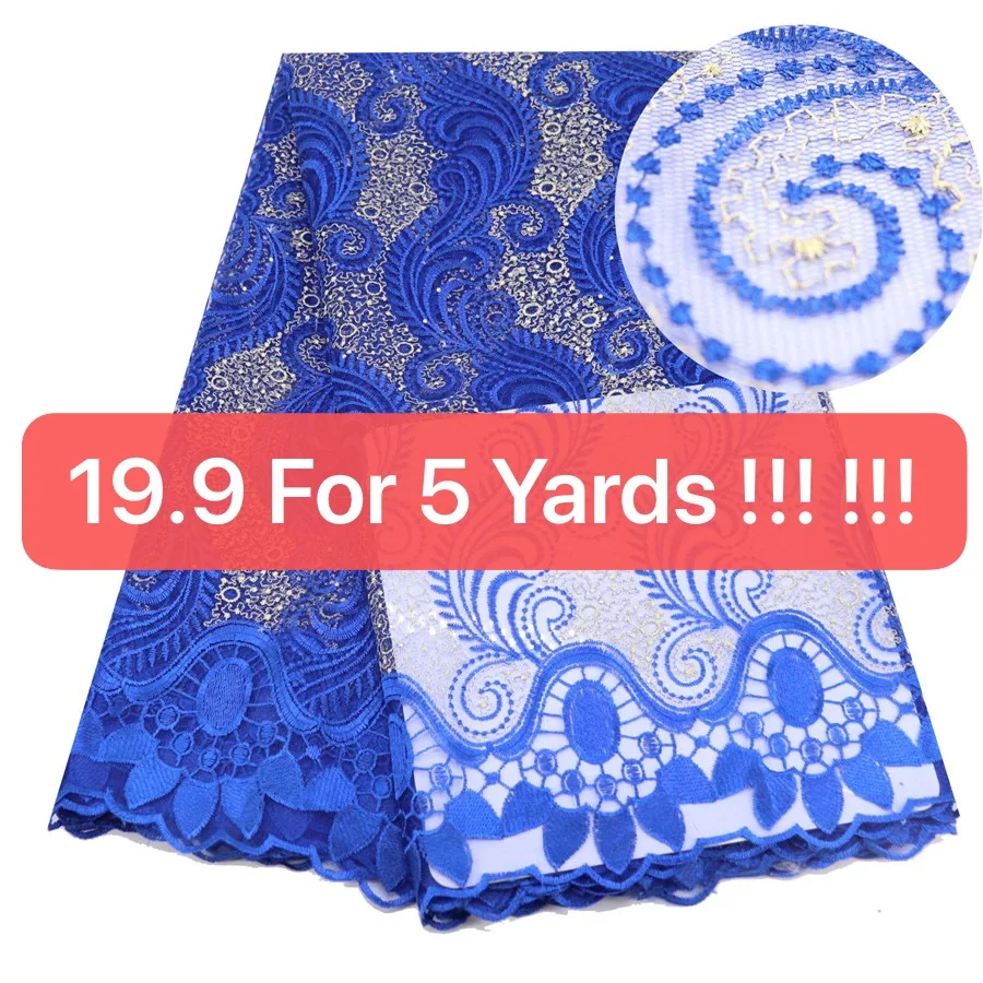 

Best Quality African Net Lace Fabric High Quality Stones Embroidery Nigerian French Tulle Mesh Lace For Wedding Party