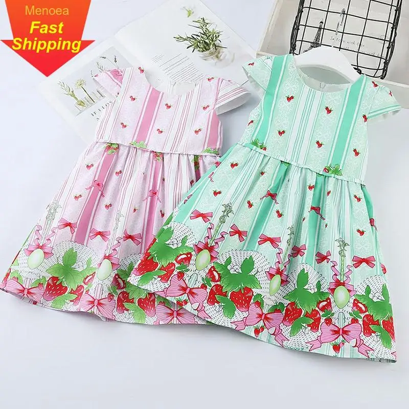 Beenira Girls Striped Dress Children Brand Summer Sleeveless Bow Printed Dresses Kids Casual Clothes | Детская одежда и обувь