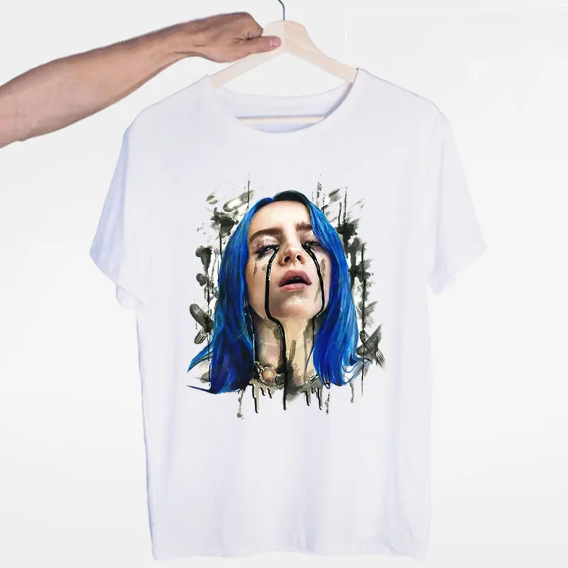 Billie Eilish уличная Футболка мужская s футболка Мягкая футболка Homme модная певица Harajuku рубашка Мужская/Женская