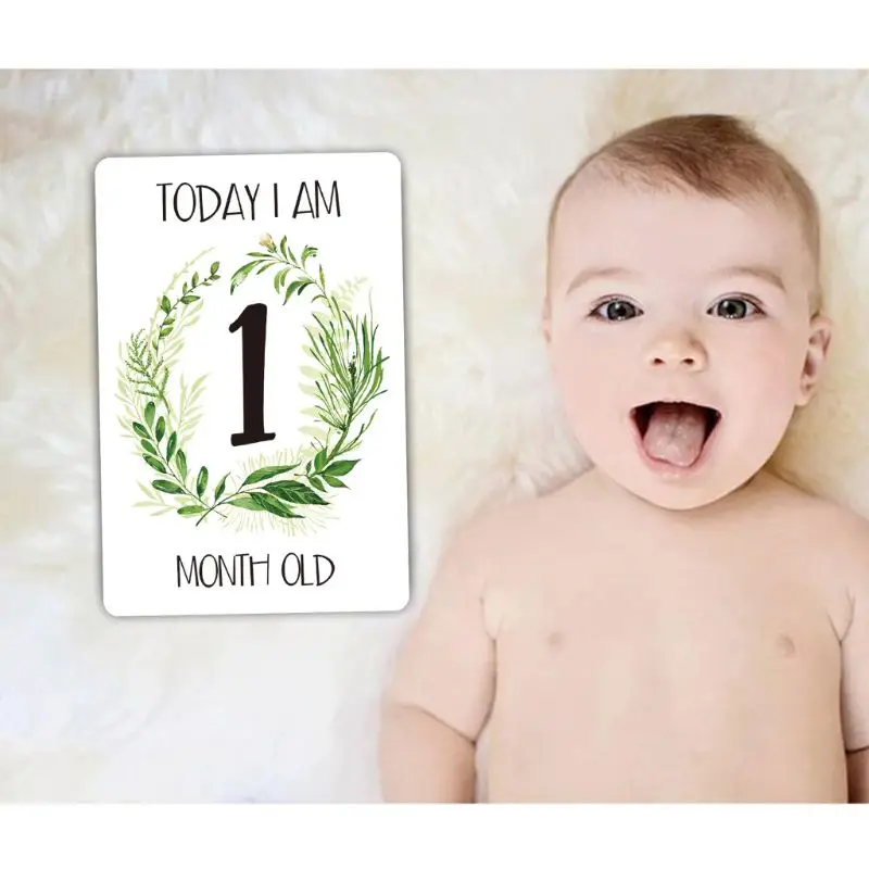Baby Monthly Cards Sticker Photography Photo Age Cards Baby Shower Registry Gift