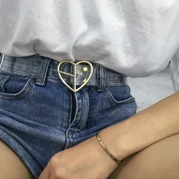 

Transparent Women Belt Women Gold Silver Buckle Laser Holographic Clear Buckle Wide Waist Waistband Invisible Punk Waist Belt