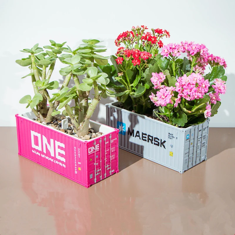

Container model simulation flowerpot, Maersk, ONE, innovative design, can be made as a gift