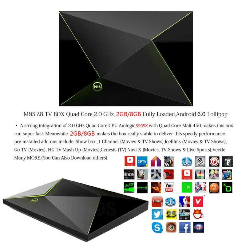 M9S Z8 Smart TV Box 6K Android 9.0 TV Box 4GB RAM 32 GB/64 GB ROM Quad Core H.265 USB3.0 2.4G WiFi IPTV decoder PK X96 X