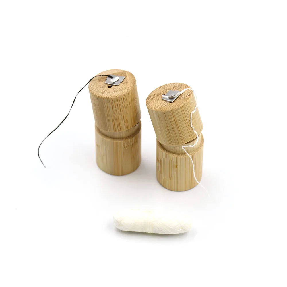 

100% биоразлагаемая зубная нить с Круглой Бамбуковой трубкой