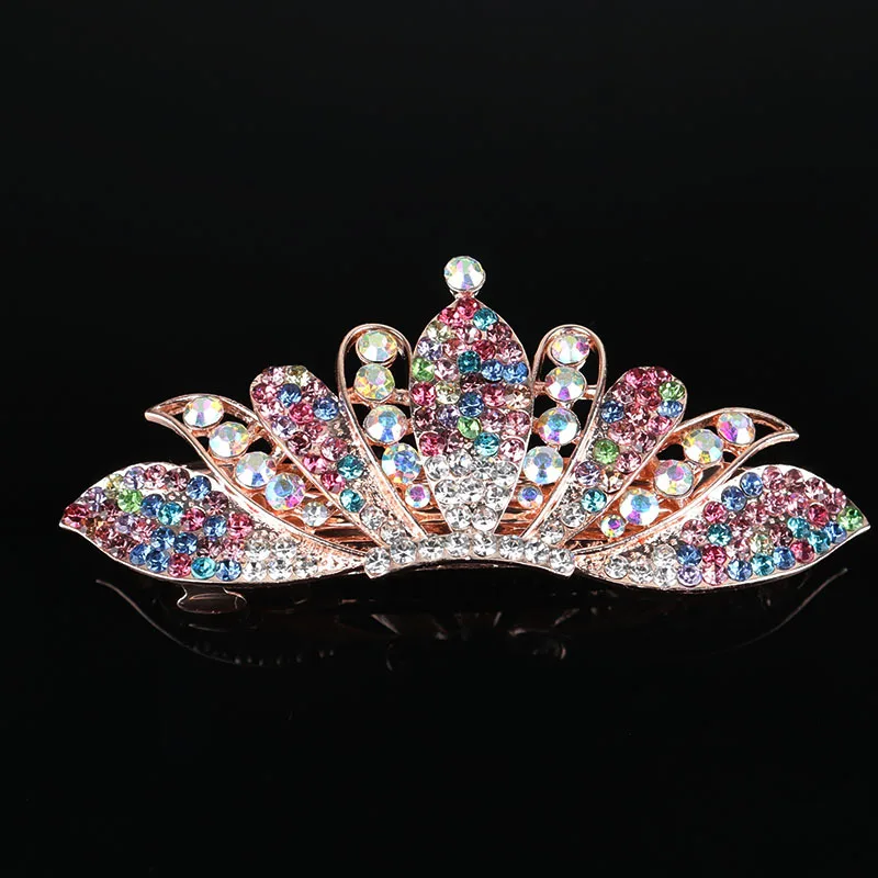 

Rhinestone Crown Butterfly Hair Clips Barrette For Women High-end Crystal Flower Hairpins Jewelry Hair Accessories Wholesale