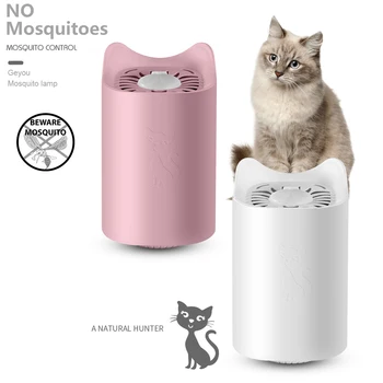 

LED Mosquito Killer Lamp Cute Cat Shape USB Power Electric Silent Anti Mosquito Flying Trap Repellent Light Physical Bug Zapper