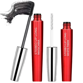 

Flamingo Double Extensions Mascara Lash Female Waterproof Fiber Thick Long Curly Profession Cosmetics Thick Curling Eye Makeup